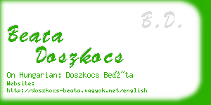 beata doszkocs business card